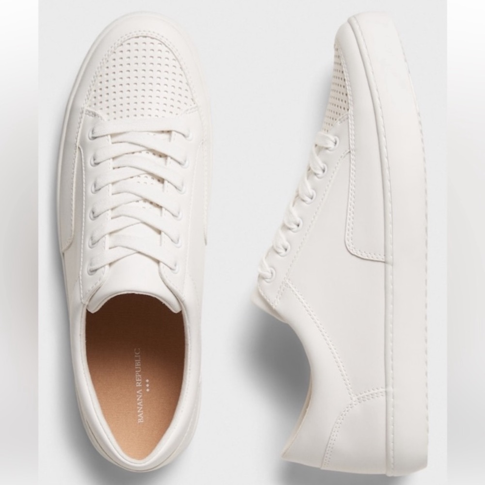 Banana Republic Perforated Leather Sneakers Size 10